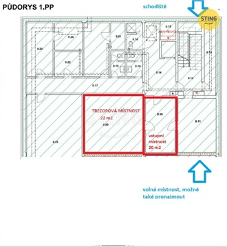 Pronájem skladu / haly, 42 m² - 0
