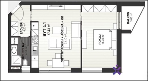 Prodej bytu 2kk, 48 m² - 12