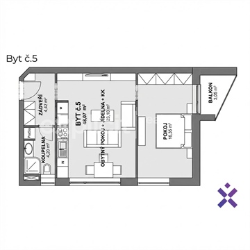 Prodej bytu 2kk, 48 m² 10