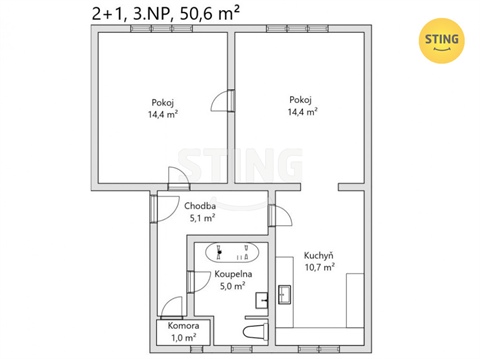 Prodej bytu 2+1, 52 m² 18