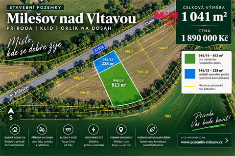Prodej stavebního pozemku, 1 041 m² - 0