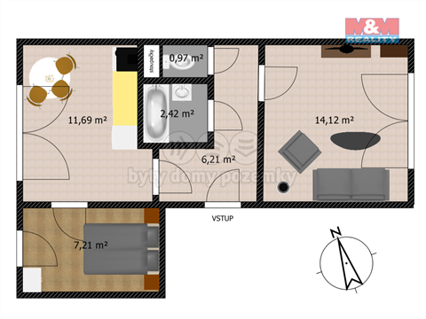 Prodej bytu 2+1, 43 m² 28