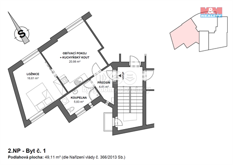 Pronájem bytu 2kk, 49 m² 8