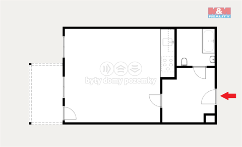 Prodej bytu 1kk, 33 m² - 2