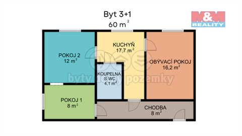 Prodej bytu 3+1, 60 m² 4