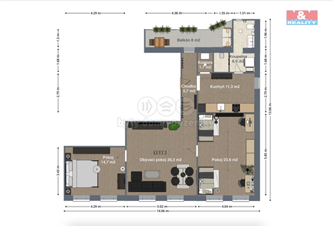 Prodej bytu 3+1, 92 m² - 8