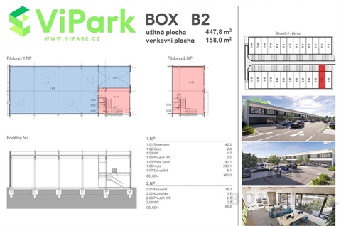 Pronájem skladu / haly, 457 m² 2