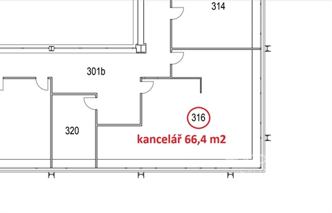 Pronájem kanceláře, 66 m² 2