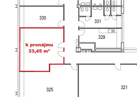 Pronájem kanceláře, 33 m² 2