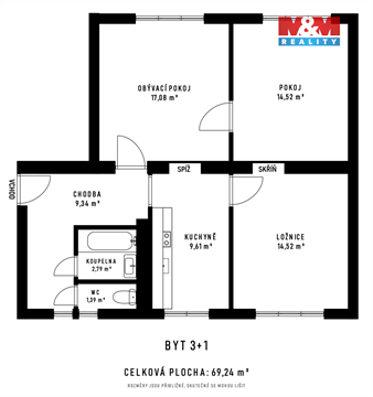 Prodej bytu 3+1, 70 m² 8