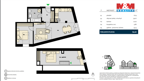 Prodej bytu 3kk, 74 m² - 0
