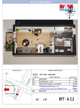 Prodej bytu 1kk, 30 m² 2