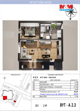 Prodej bytu 2kk, 40 m² 2