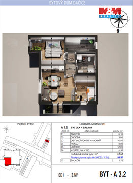 Prodej bytu 3kk, 55 m² - 6