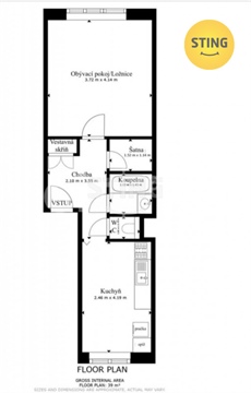 Pronájem bytu 1+1, 35 m² 2