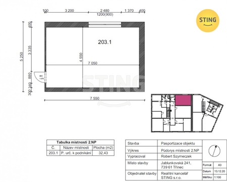 Pronájem kanceláře, 34 m² - 2