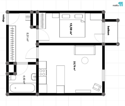 Prodej bytu 2kk, 49 m² - 0