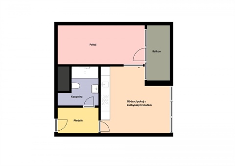 Pronájem bytu 2kk, 46 m² - 12