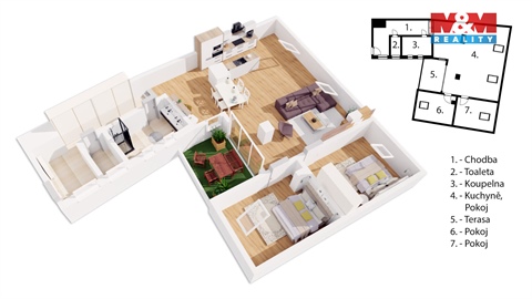 Prodej bytu 3kk, 125 m² - 0