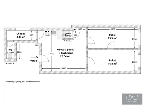 Pronájem bytu 2+1, 52 m² - 6