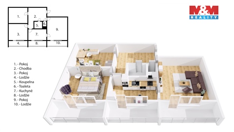 Prodej bytu 3+1, 67 m² 2