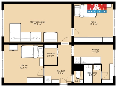 Prodej bytu 3+1, 66 m² 22