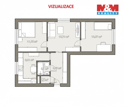 Prodej bytu 2+1, 56 m² 8