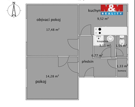 Pronájem bytu 2+1, 66 m² - 8