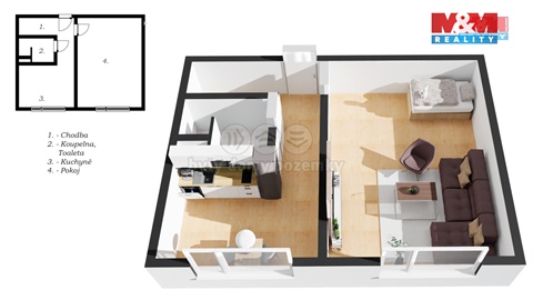 Prodej bytu 1+1, 34 m² 4