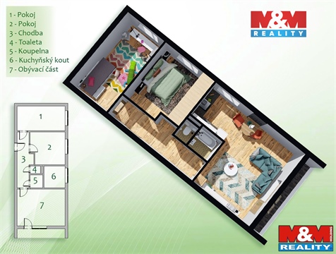 Prodej bytu 3kk, 63 m² - 0