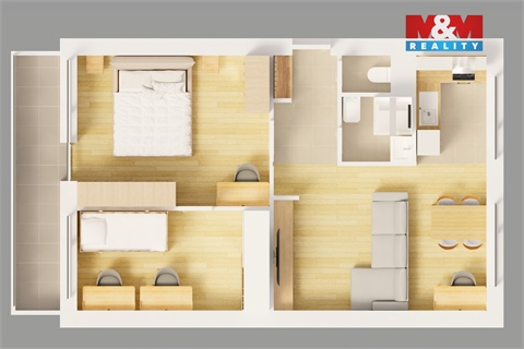 Prodej bytu 3+1, 55 m² - 14