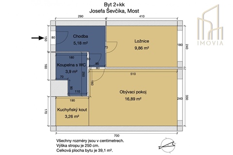 Pronájem bytu 2kk, 39 m² 2