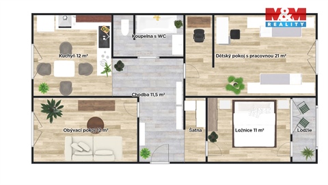 Prodej bytu 3+1, 73 m² 10