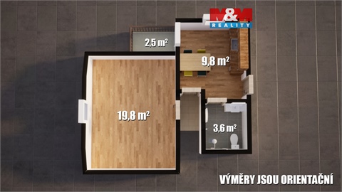Pronájem bytu 1kk, 30 m² 0