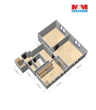 Prodej bytu 2+1, 53 m² - 2