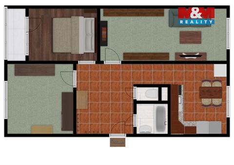 Pronájem bytu 3+1, 71 m² - 2