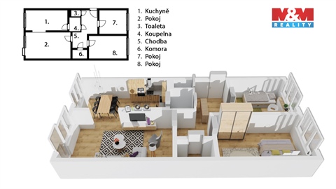 Prodej bytu 3+1, 68 m² - 0