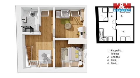Prodej bytu 4kk, 136 m² 2