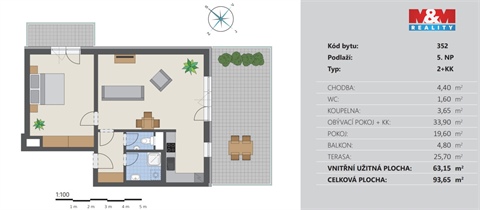 Pronájem bytu 2kk, 63 m² - 6