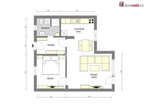 Pronájem bytu 2kk, 56 m² - 4