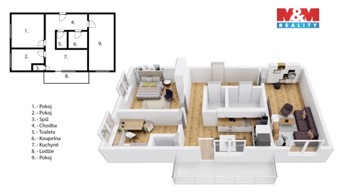 Prodej bytu 3+1, 70 m² 2