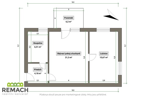 Prodej bytu 2kk, 50 m² - 0