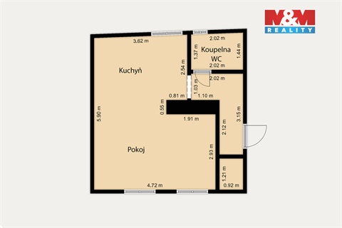 Pronájem bytu 1kk, 40 m² 12