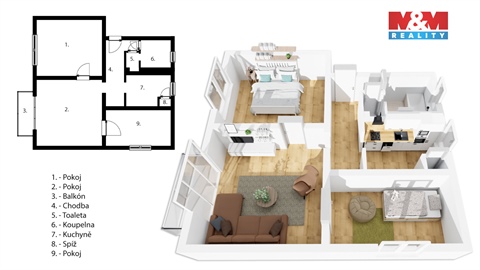 Prodej bytu 3+1, 55 m² 14