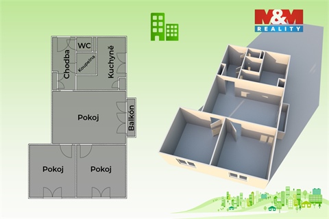 Prodej bytu 3+1, 60 m² 10