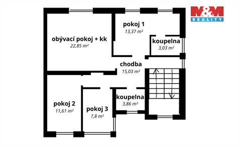 Prodej bytu 4kk, 77 m² 2