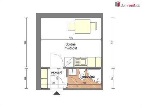 Pronájem bytu 1kk, 16 m² - 14