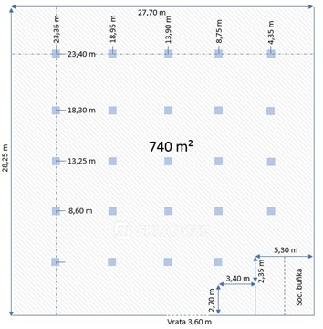Pronájem skladu / haly, 740 m² 2