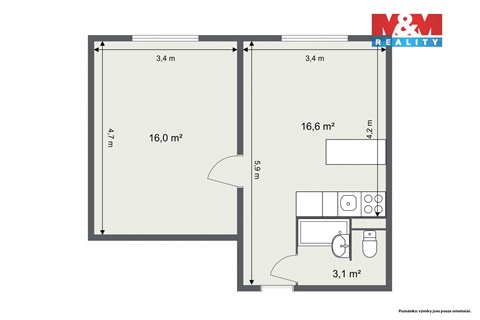 Prodej bytu 1+1, 38 m² 8