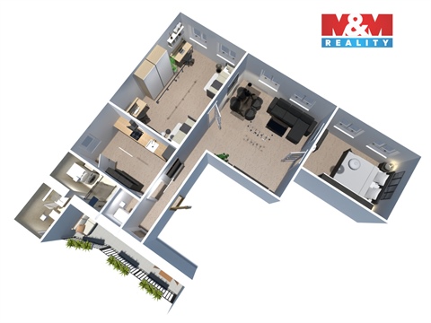 Pronájem bytu 3+1, 92 m² - 2